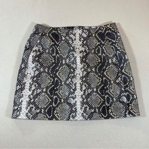 AQUA white Snake Print Skirt Womens small Bloomingdale’s new nwt